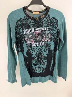 Skinny Minnie by Lange Vintage Y2K Rock Revival Graphic Tattoo Large